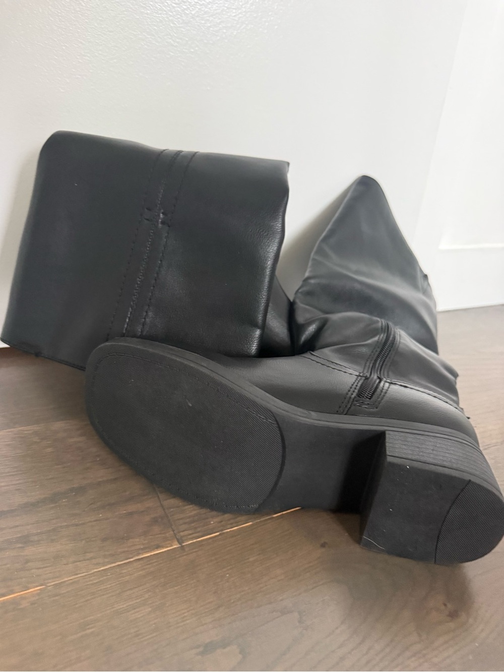 Sugar Black Mid-Calf Heeled Boots - Picture 3 of 4
